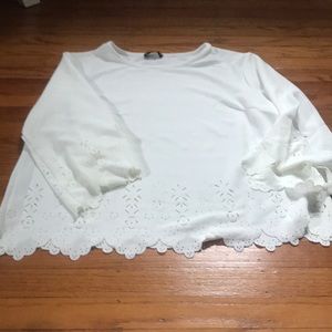 Plus size laser cut blouse